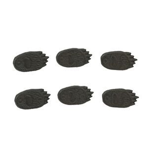 Set of 6 Cast Iron Animal Tracks Bear Paw Cabinet Knob Drawer Pulls Cabin Decor
